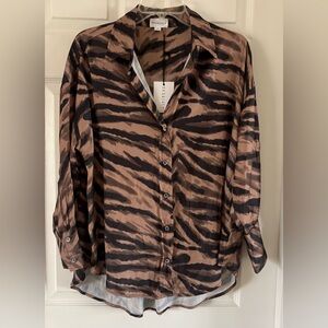 #221 Felicite zebra print shirt by the brand Rails